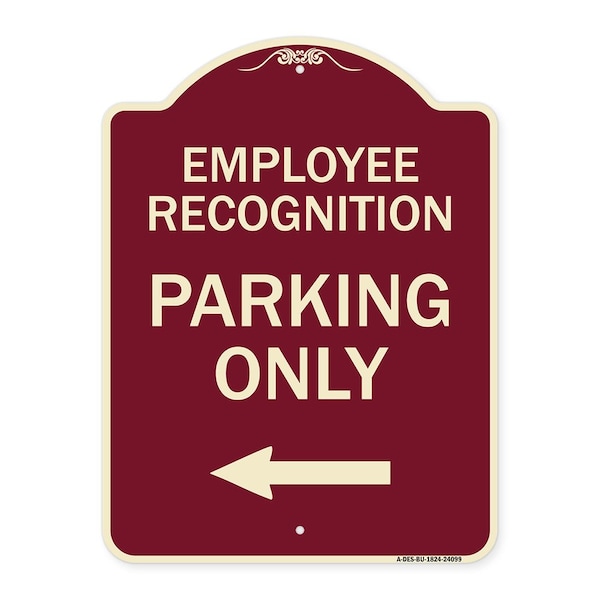 Signmission Employee Recognition Parking W/ Left Arrow Heavy-Gauge Aluminum Sign, 24" x 18", BU-1824-24099 A-DES-BU-1824-24099 - main